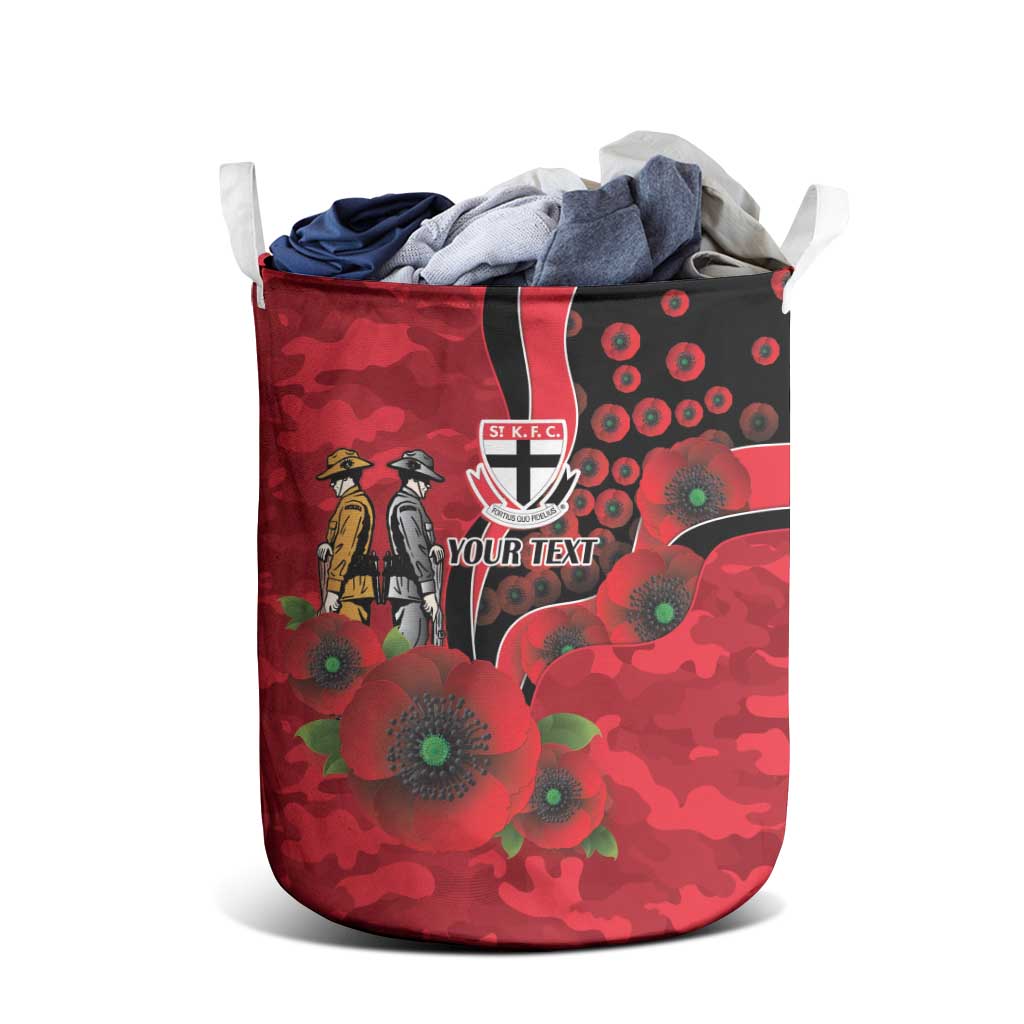 St Saints ANZAC Personalised Laundry Basket Lest We Forget Poppy Camo