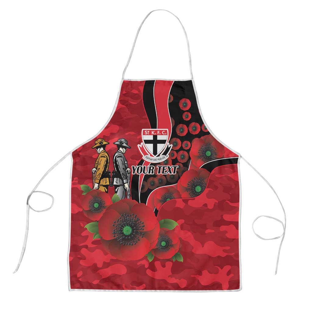 St Saints ANZAC Personalised Apron Lest We Forget Poppy Camo