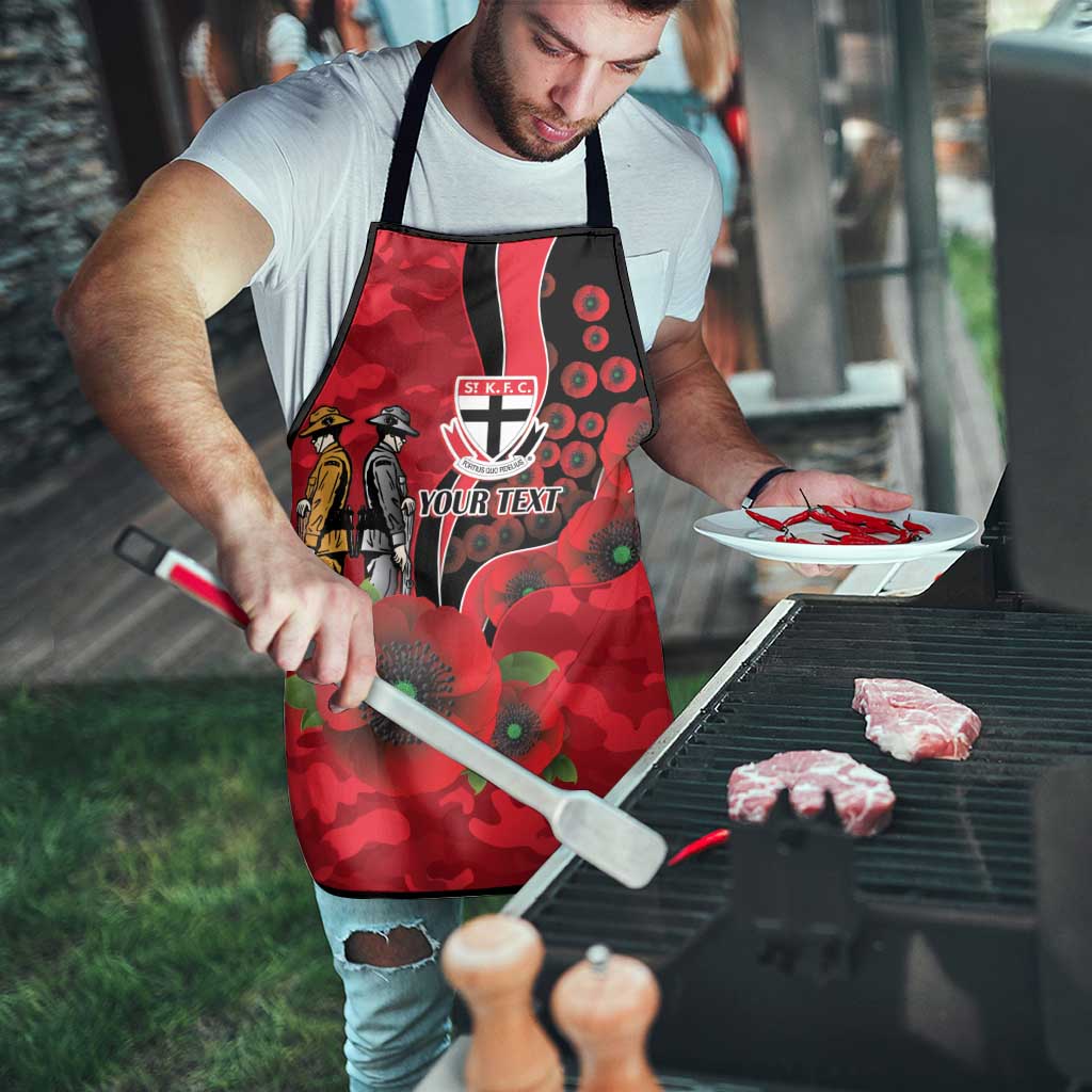 St Saints ANZAC Personalised Apron Lest We Forget Poppy Camo