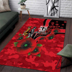 St Saints ANZAC Personalised Area Rug Lest We Forget Poppy Camo