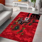 St Saints ANZAC Personalised Area Rug Lest We Forget Poppy Camo