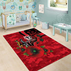St Saints ANZAC Personalised Area Rug Lest We Forget Poppy Camo