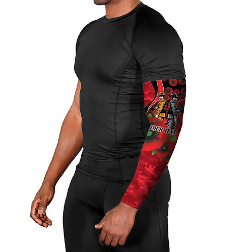 St Saints ANZAC Personalised Arm Sleeves Lest We Forget Poppy Camo
