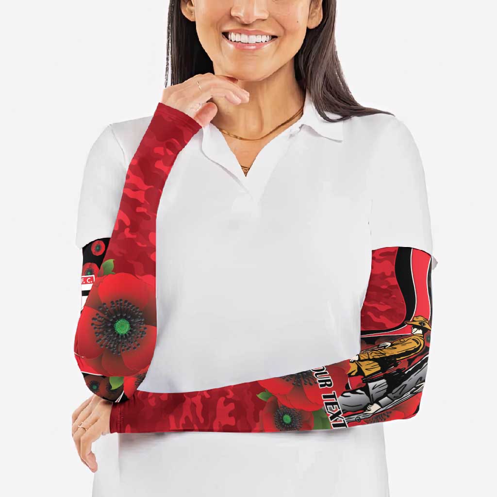 St Saints ANZAC Personalised Arm Sleeves Lest We Forget Poppy Camo
