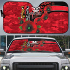 St Saints ANZAC Personalised Auto Sun Shade Lest We Forget Poppy Camo