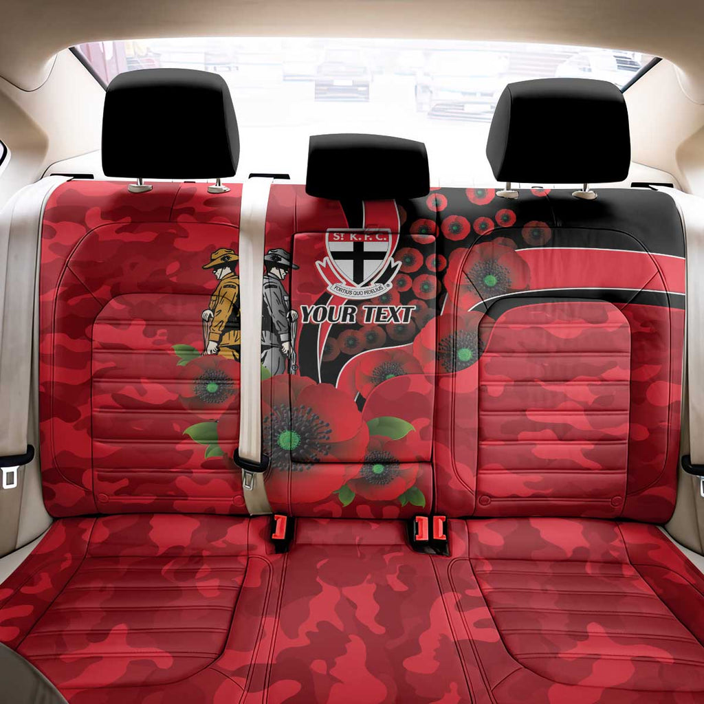 St Saints ANZAC Personalised Back Car Seat Cover Lest We Forget Poppy Camo