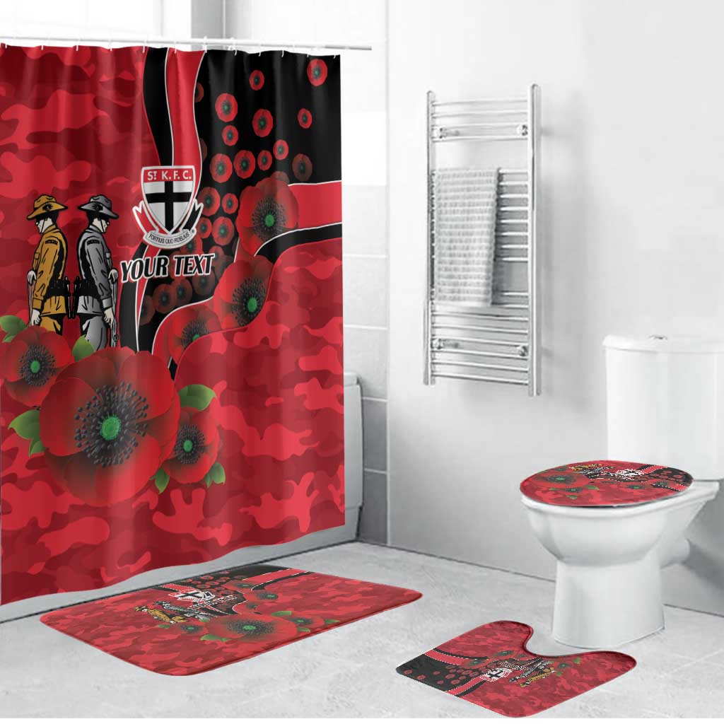 St Saints ANZAC Personalised Bathroom Set Lest We Forget Poppy Camo