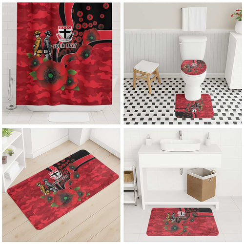 St Saints ANZAC Personalised Bathroom Set Lest We Forget Poppy Camo