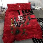 St Saints ANZAC Personalised Bedding Set Lest We Forget Poppy Camo