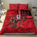 St Saints ANZAC Personalised Bedding Set Lest We Forget Poppy Camo