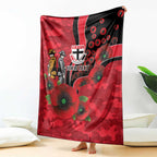 St Saints ANZAC Personalised Blanket Lest We Forget Poppy Camo