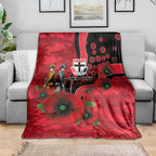St Saints ANZAC Personalised Blanket Lest We Forget Poppy Camo
