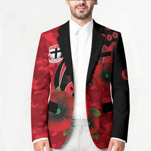 St Saints ANZAC Personalised Blazer Lest We Forget Poppy Camo