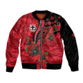 St Saints ANZAC Personalised Bomber Jacket Lest We Forget Poppy Camo