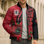 St Saints ANZAC Personalised Bomber Puffer Jacket Lest We Forget Poppy Camo