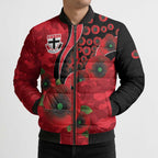 St Saints ANZAC Personalised Bomber Puffer Jacket Lest We Forget Poppy Camo