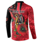 St Saints ANZAC Personalised Button Sweatshirt Lest We Forget Poppy Camo