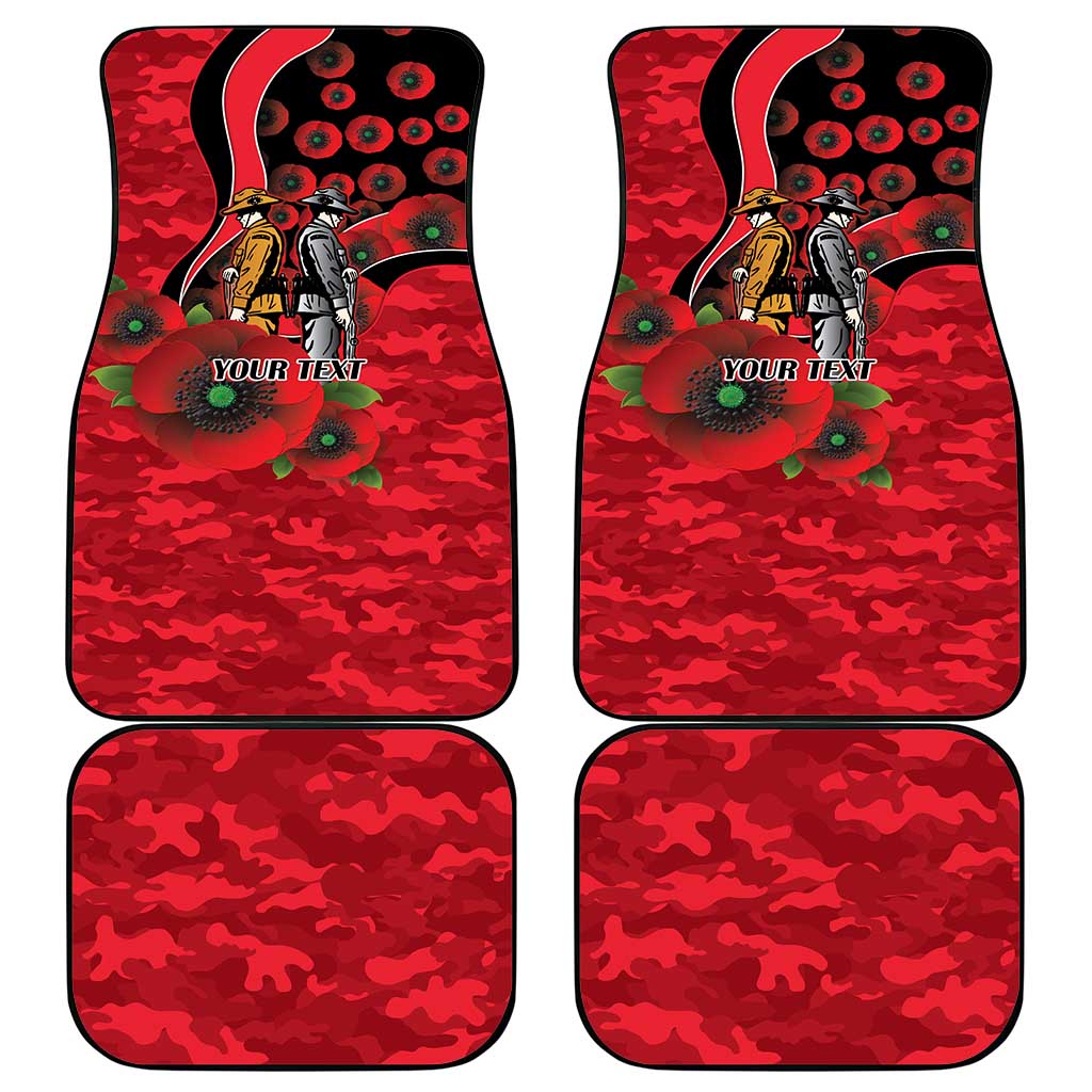 St Saints ANZAC Personalised Car Mats Lest We Forget Poppy Camo