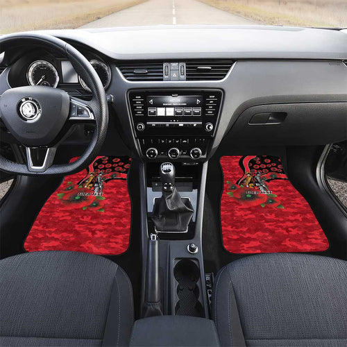St Saints ANZAC Personalised Car Mats Lest We Forget Poppy Camo