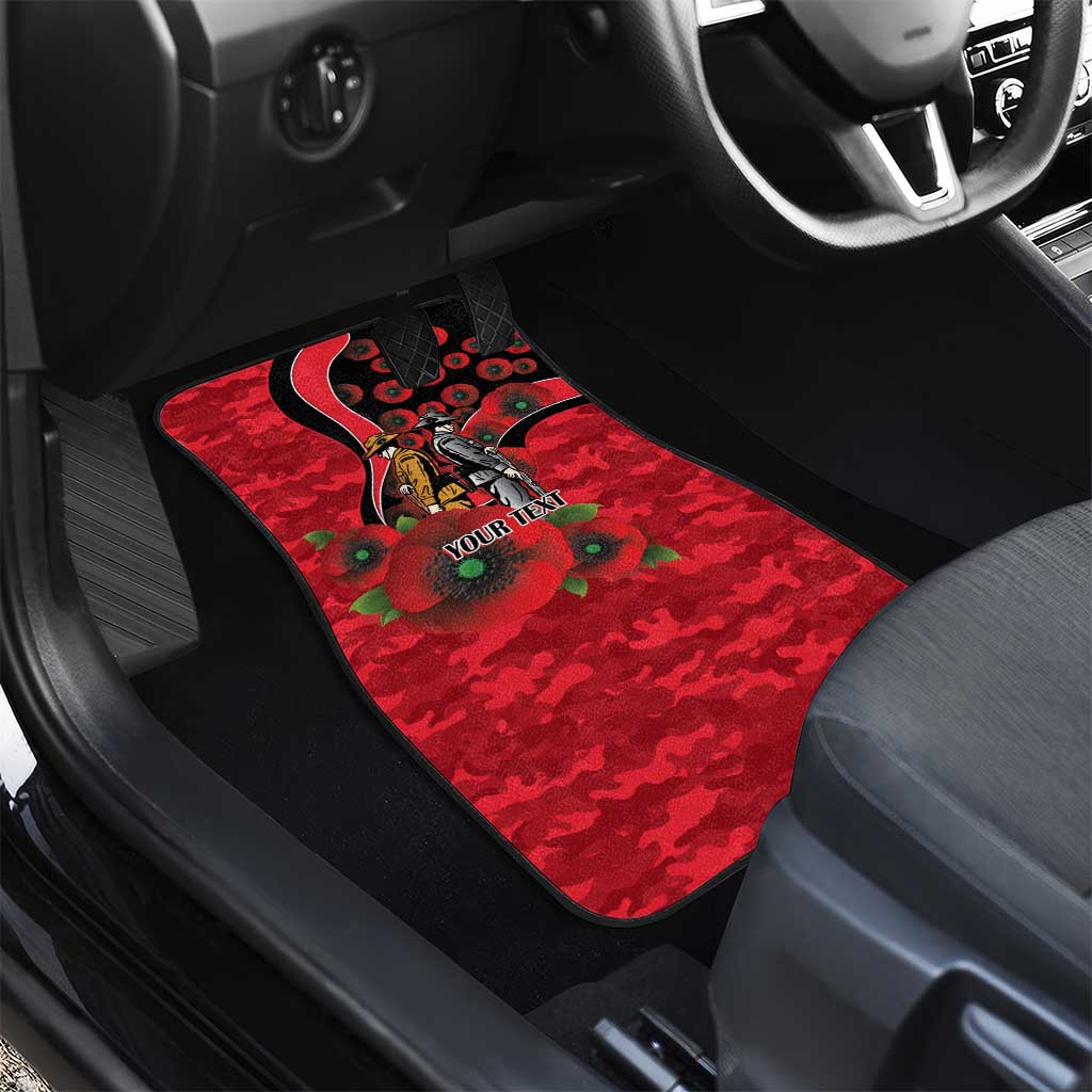 St Saints ANZAC Personalised Car Mats Lest We Forget Poppy Camo
