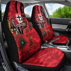 St Saints ANZAC Personalised Car Seat Cover Lest We Forget Poppy Camo