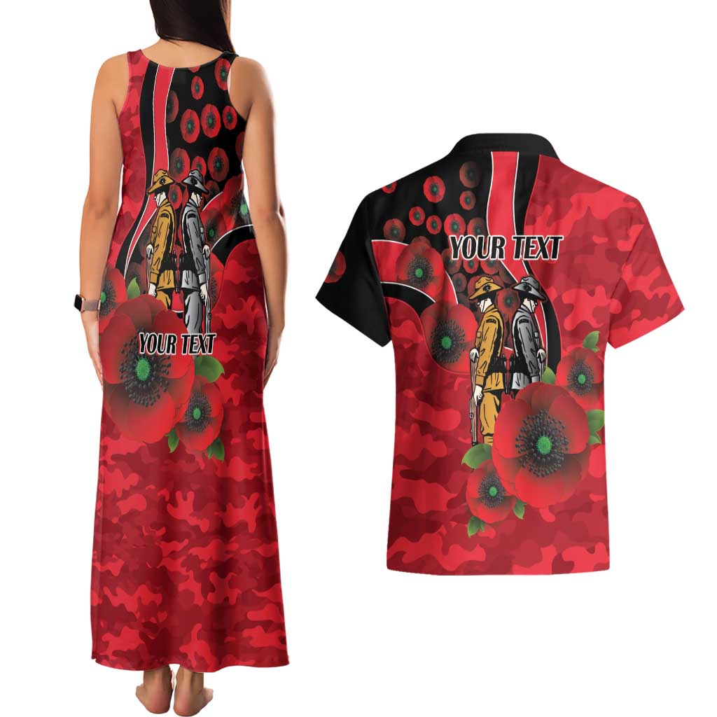 St Saints ANZAC Personalised Couples Matching Tank Maxi Dress and Hawaiian Shirt Lest We Forget Poppy Camo