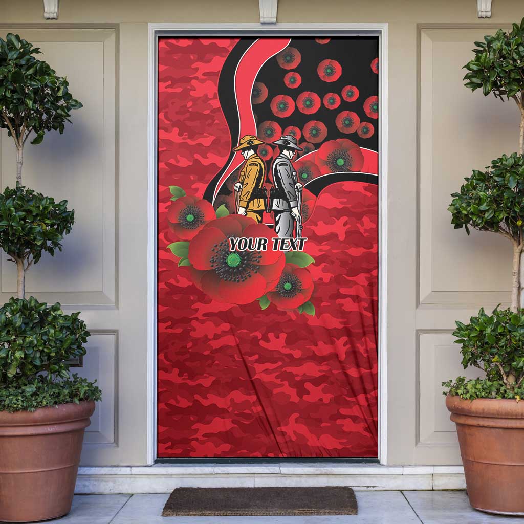 St Saints ANZAC Personalised Door Cover Lest We Forget Poppy Camo
