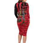 St Saints ANZAC Personalised Family Matching Long Sleeve Bodycon Dress and Hawaiian Shirt Lest We Forget Poppy Camo
