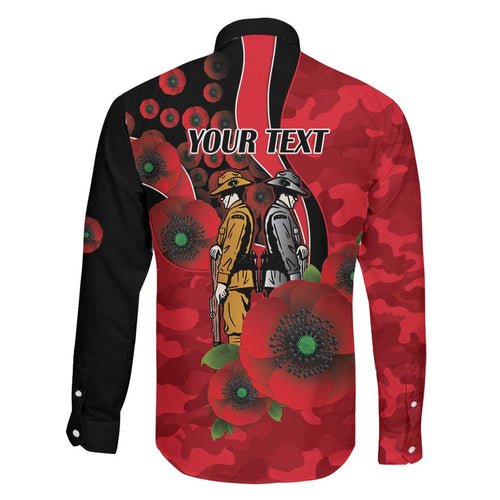 St Saints ANZAC Personalised Family Matching Mermaid Dress and Hawaiian Shirt Lest We Forget Poppy Camo