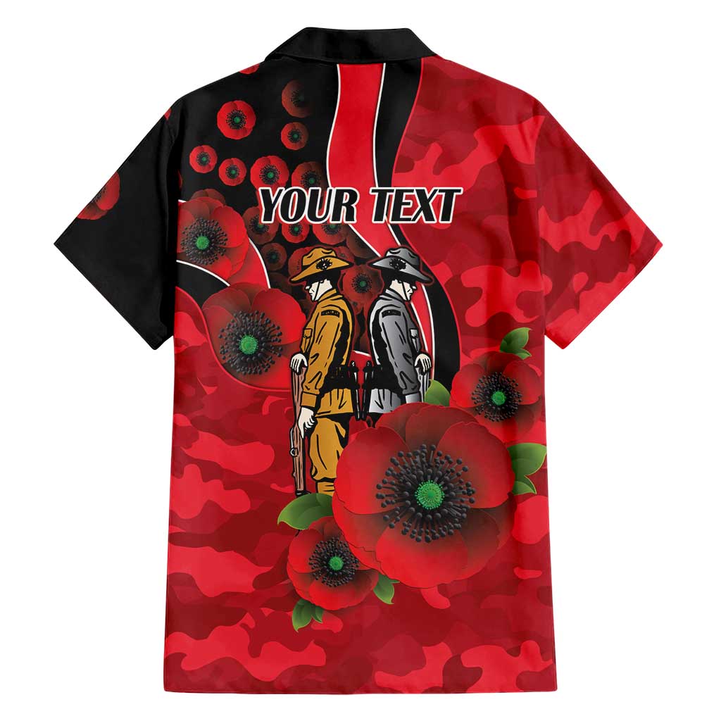 St Saints ANZAC Personalised Family Matching Off Shoulder Maxi Dress and Hawaiian Shirt Lest We Forget Poppy Camo