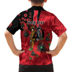 St Saints ANZAC Personalised Family Matching Summer Maxi Dress and Hawaiian Shirt Lest We Forget Poppy Camo