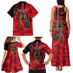 St Saints ANZAC Personalised Family Matching Tank Maxi Dress and Hawaiian Shirt Lest We Forget Poppy Camo