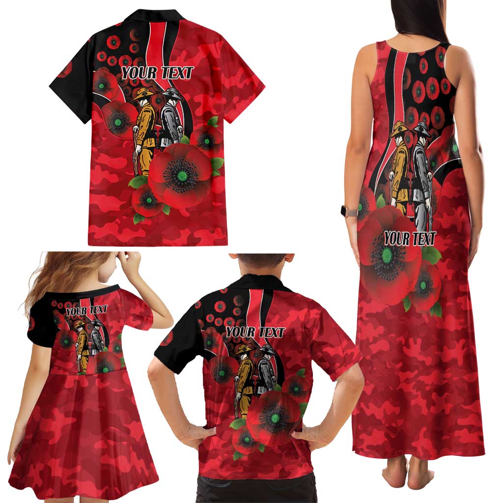 St Saints ANZAC Personalised Family Matching Tank Maxi Dress and Hawaiian Shirt Lest We Forget Poppy Camo