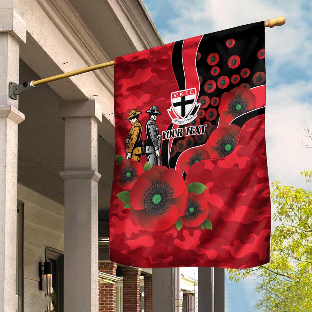 St Saints ANZAC Personalised Garden Flag Lest We Forget Poppy Camo