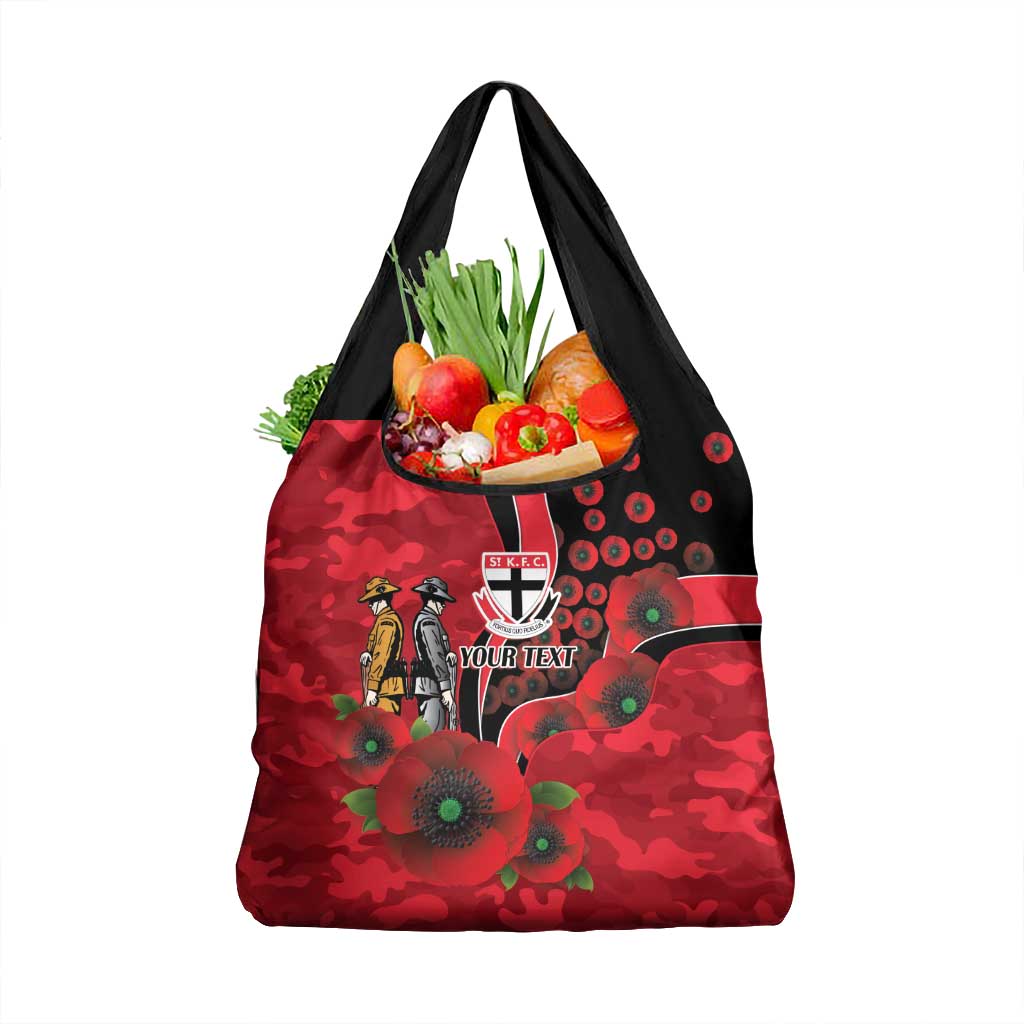 St Saints ANZAC Personalised Grocery Bag Lest We Forget Poppy Camo
