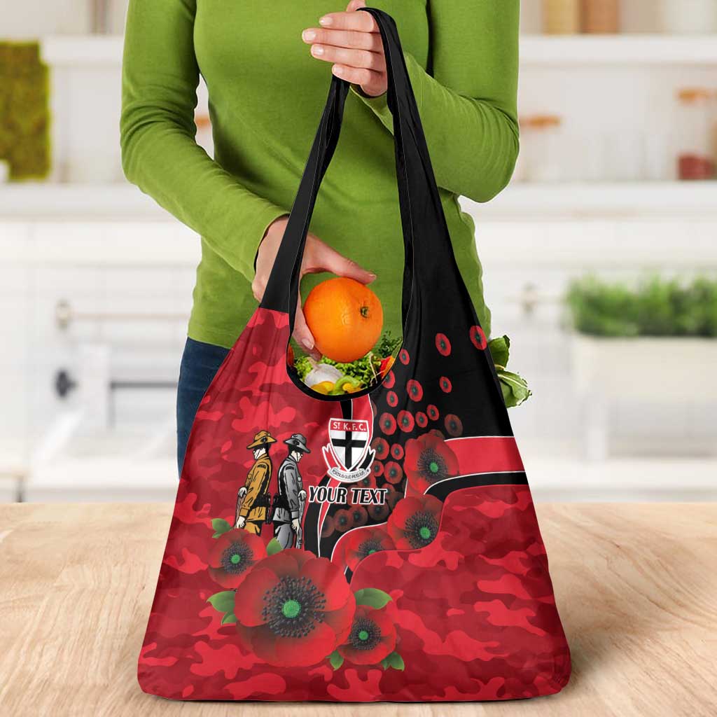 St Saints ANZAC Personalised Grocery Bag Lest We Forget Poppy Camo
