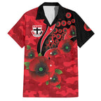 St Saints ANZAC Personalised Hawaiian Shirt Lest We Forget Poppy Camo