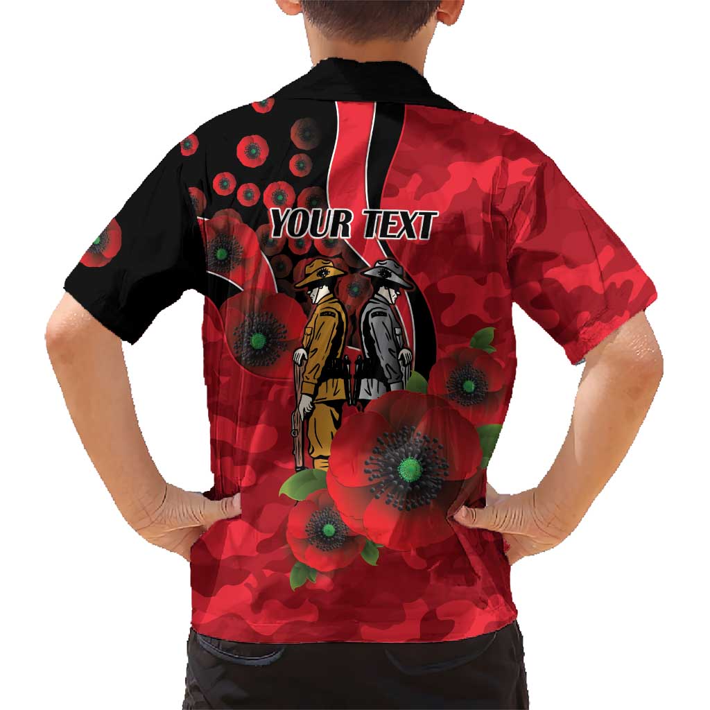 St Saints ANZAC Personalised Hawaiian Shirt Lest We Forget Poppy Camo