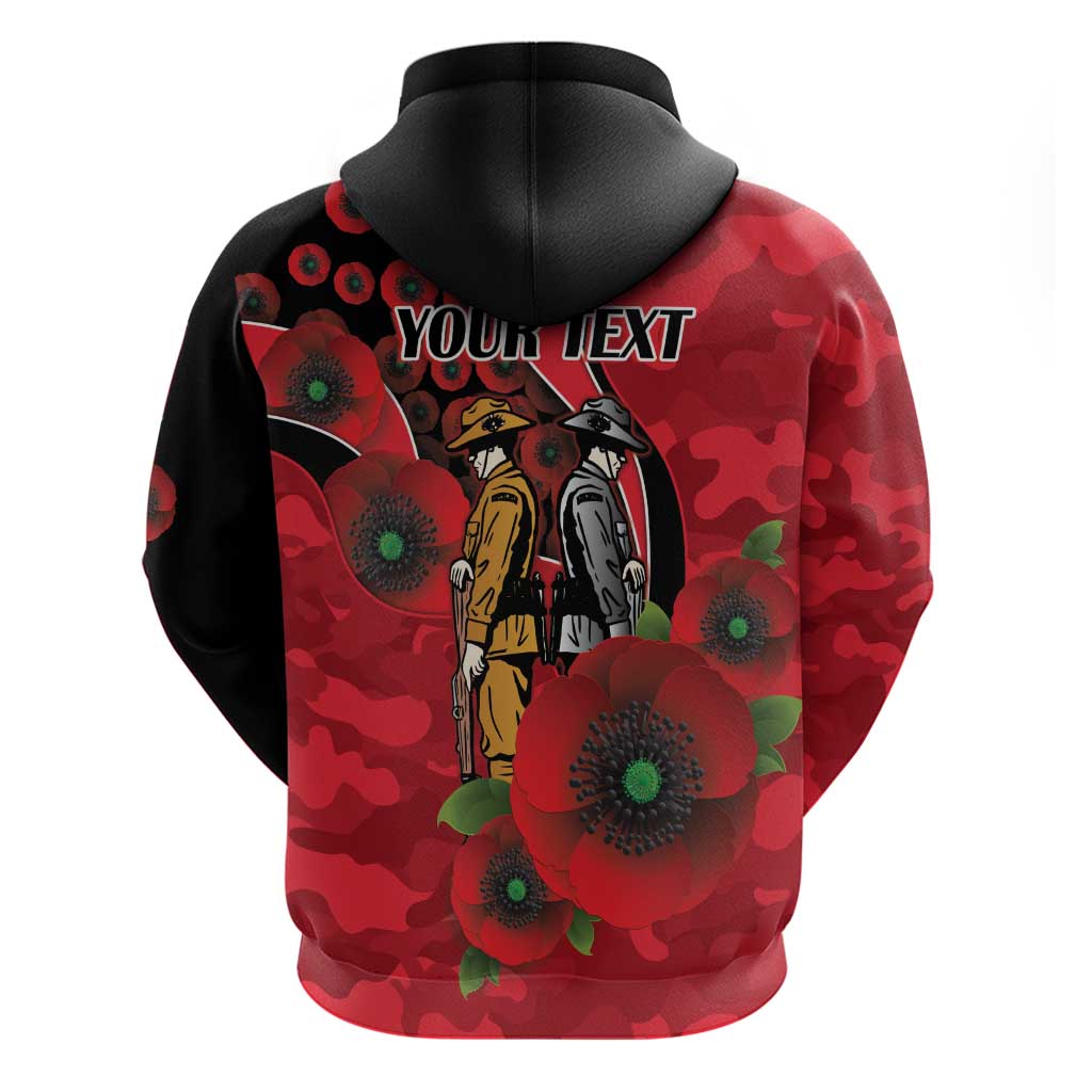 St Saints ANZAC Personalised Hoodie Lest We Forget Poppy Camo
