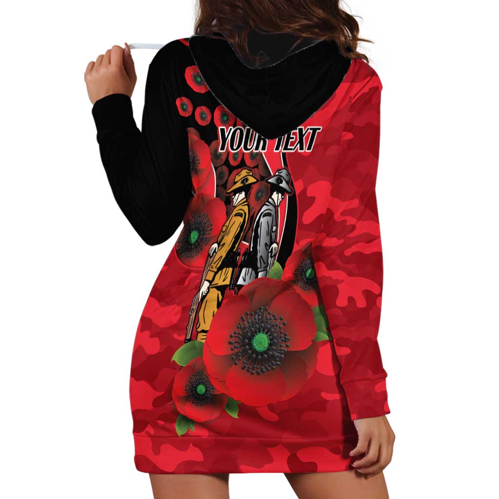 St Saints ANZAC Personalised Hoodie Dress Lest We Forget Poppy Camo