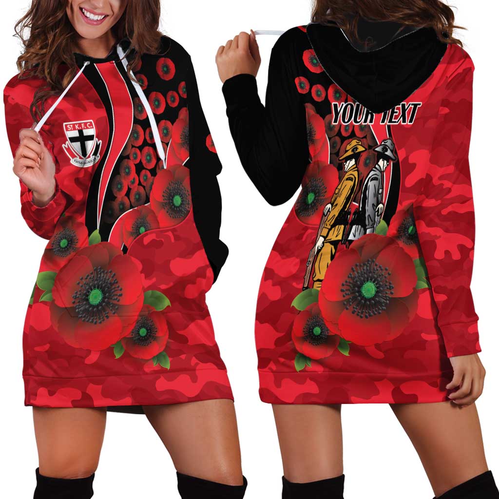 St Saints ANZAC Personalised Hoodie Dress Lest We Forget Poppy Camo