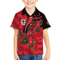 St Saints ANZAC Personalised Kid Hawaiian Shirt Lest We Forget Poppy Camo