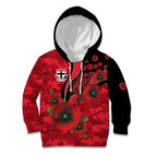 St Saints ANZAC Personalised Kid Hoodie Lest We Forget Poppy Camo