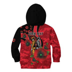 St Saints ANZAC Personalised Kid Hoodie Lest We Forget Poppy Camo