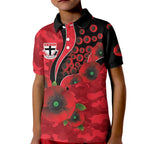 St Saints ANZAC Personalised Kid Polo Shirt Lest We Forget Poppy Camo