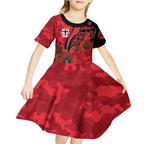 St Saints ANZAC Personalised Kid Short Sleeve Dress Lest We Forget Poppy Camo