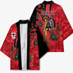 St Saints ANZAC Personalised Kimono Lest We Forget Poppy Camo
