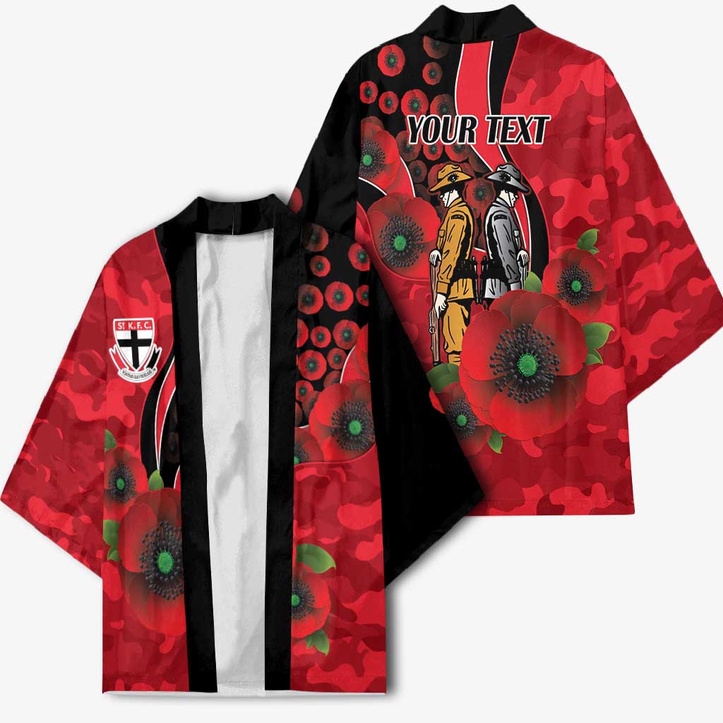 St Saints ANZAC Personalised Kimono Lest We Forget Poppy Camo