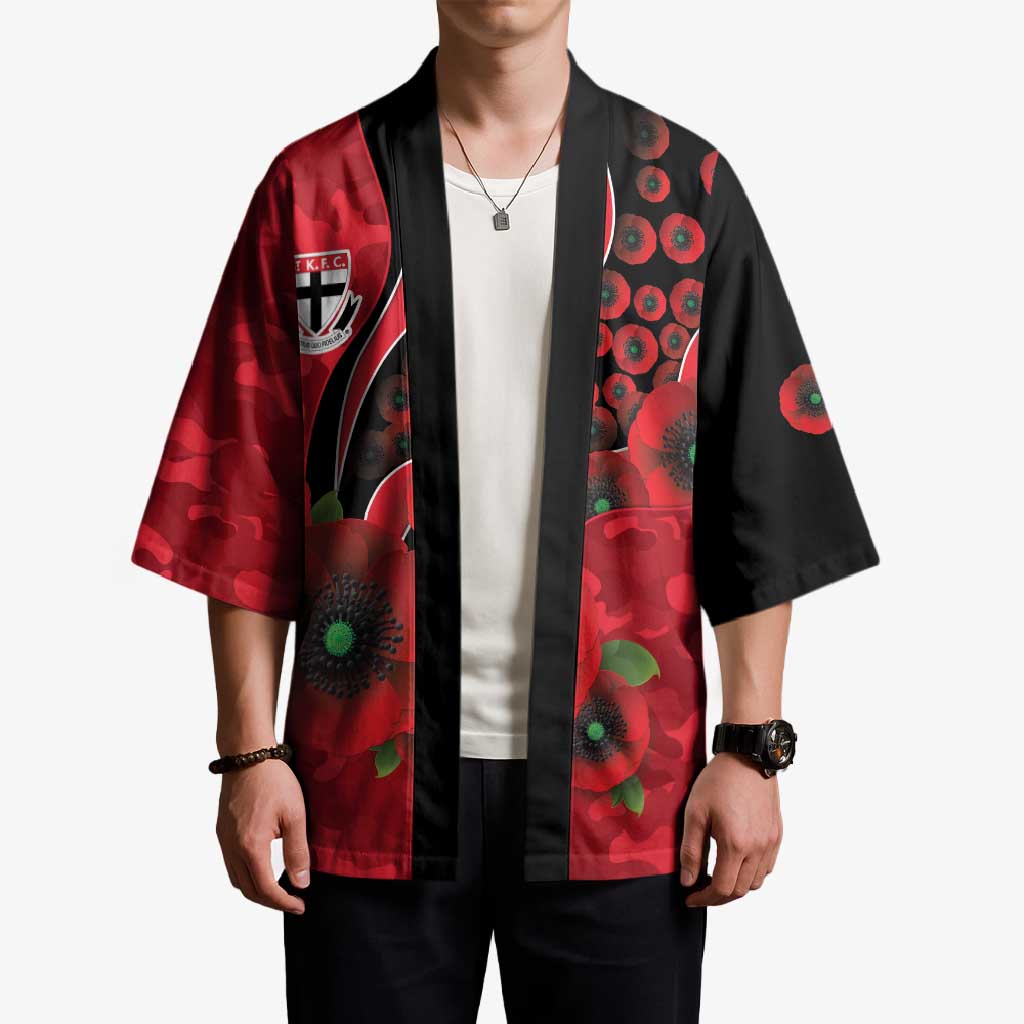 St Saints ANZAC Personalised Kimono Lest We Forget Poppy Camo