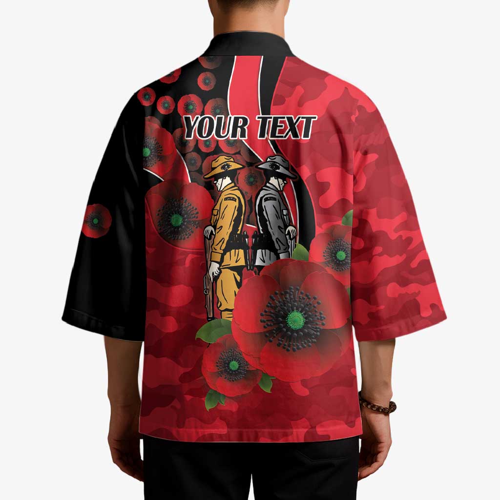 St Saints ANZAC Personalised Kimono Lest We Forget Poppy Camo